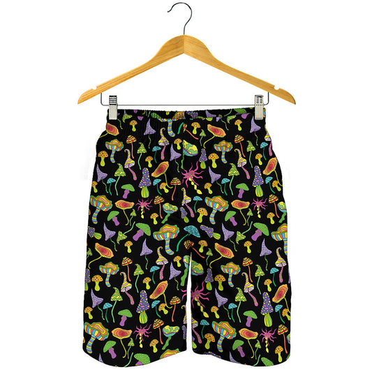 Psychedelic Mushroom Pattern Print Men's Shorts