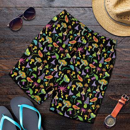 Psychedelic Mushroom Pattern Print Men's Shorts