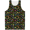 Psychedelic Mushroom Pattern Print Men's Tank Top