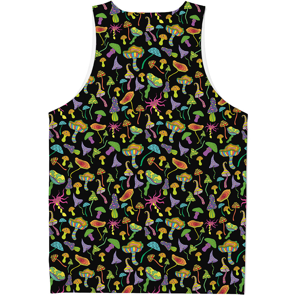 Psychedelic Mushroom Pattern Print Men's Tank Top