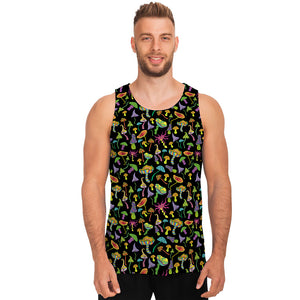 Psychedelic Mushroom Pattern Print Men's Tank Top