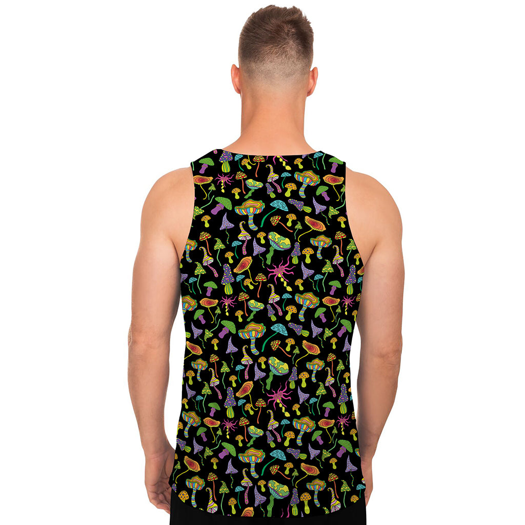 Psychedelic Mushroom Pattern Print Men's Tank Top