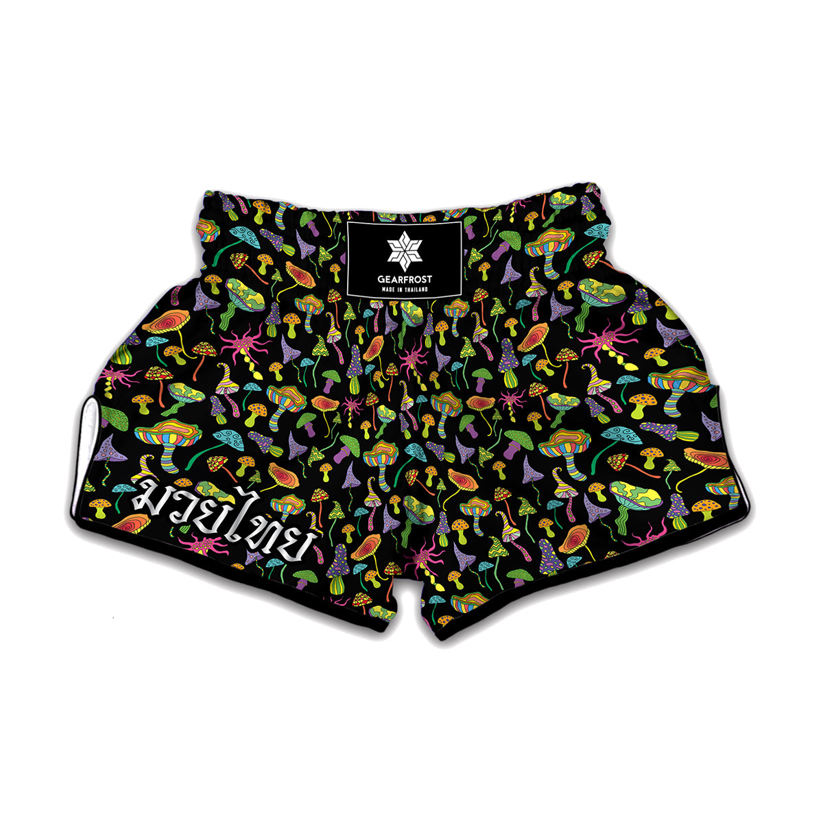 Psychedelic Mushroom Pattern Print Muay Thai Boxing Shorts