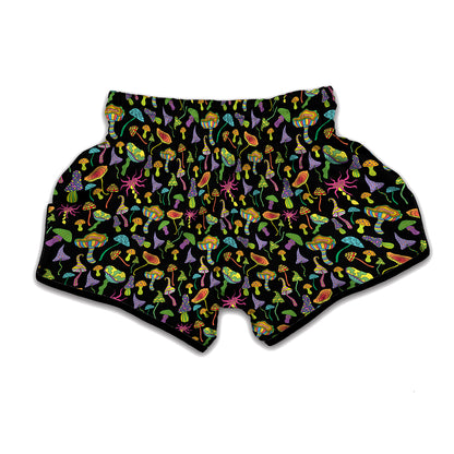 Psychedelic Mushroom Pattern Print Muay Thai Boxing Shorts