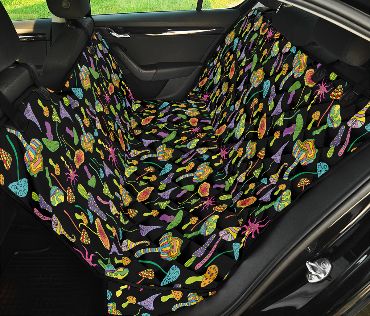 Psychedelic Mushroom Pattern Print Pet Car Back Seat Cover