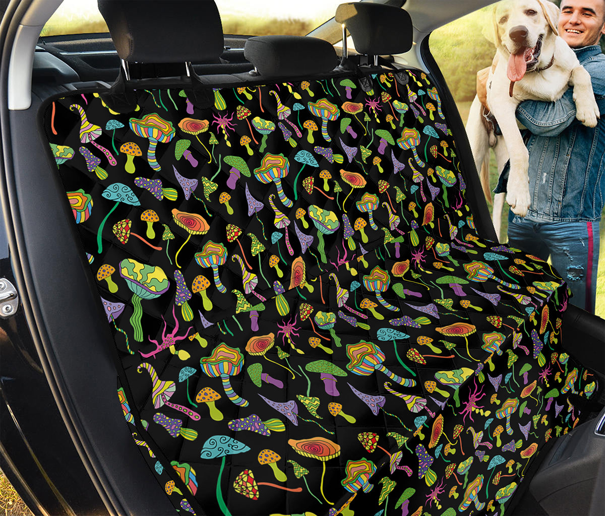 Psychedelic Mushroom Pattern Print Pet Car Back Seat Cover