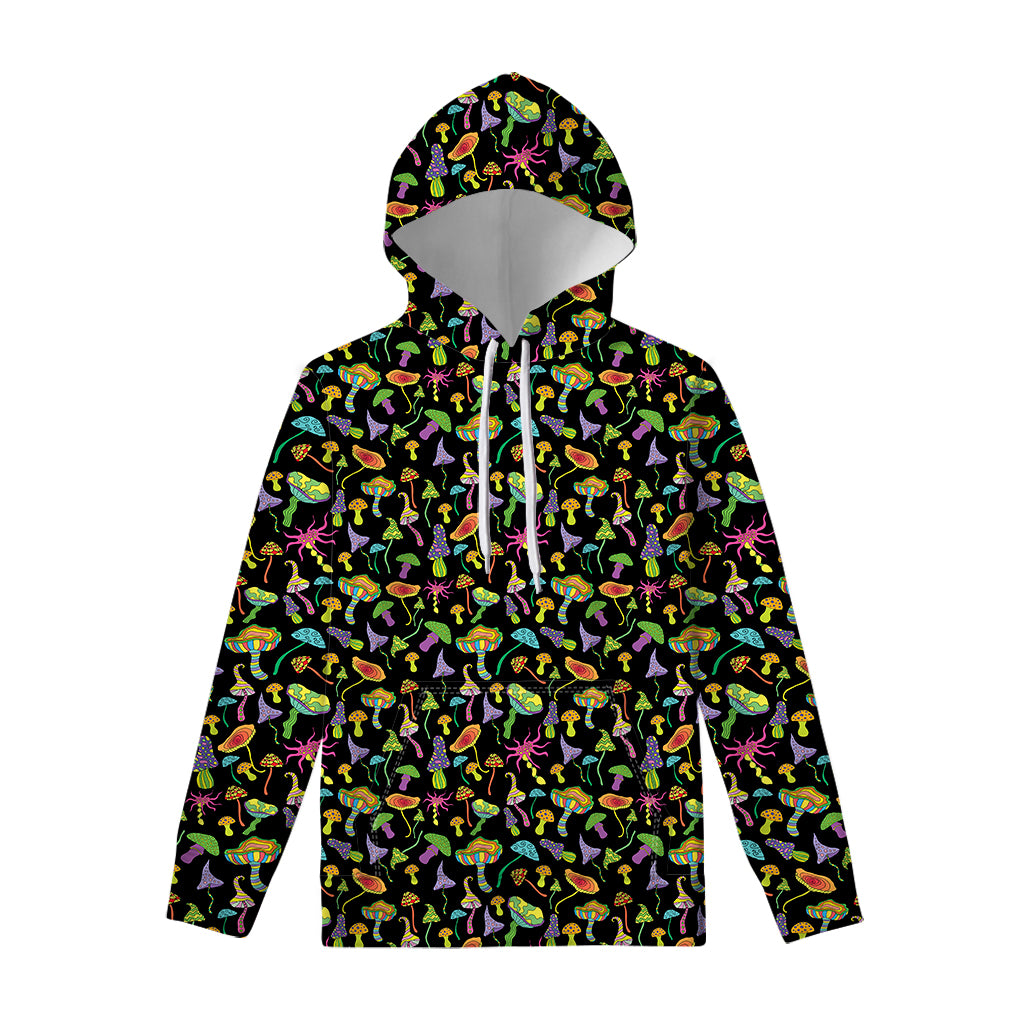 Psychedelic Mushroom Pattern Print Pullover Hoodie