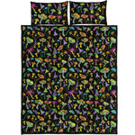Psychedelic Mushroom Pattern Print Quilt Bed Set