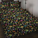 Psychedelic Mushroom Pattern Print Quilt Bed Set