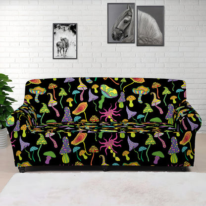 Psychedelic Mushroom Pattern Print Sofa Cover