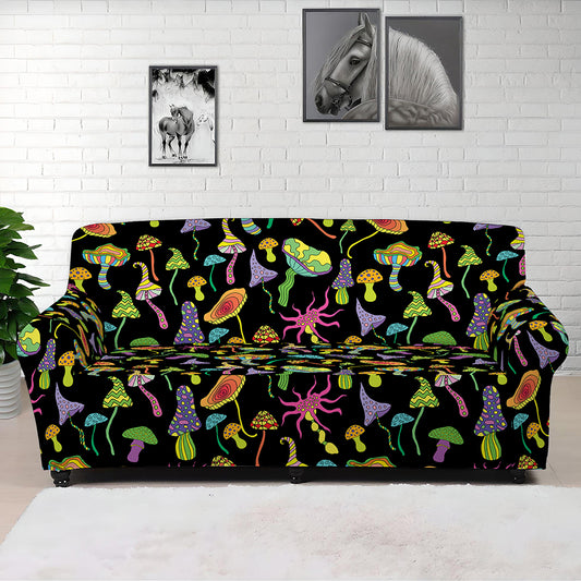 Psychedelic Mushroom Pattern Print Sofa Cover