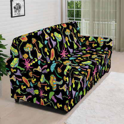Psychedelic Mushroom Pattern Print Sofa Cover