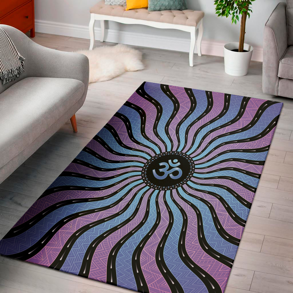 Psychedelic Om Print Area Rug