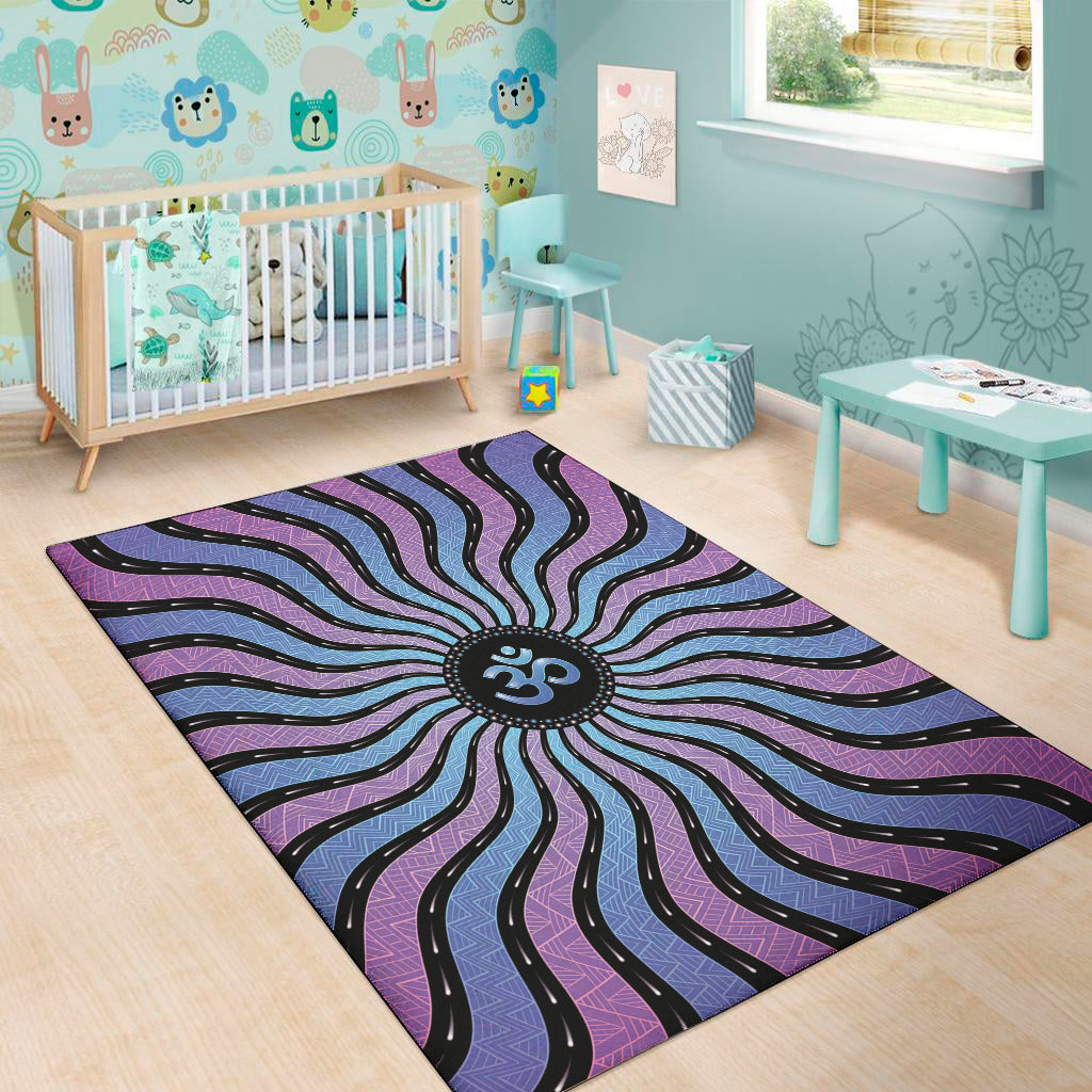 Psychedelic Om Print Area Rug