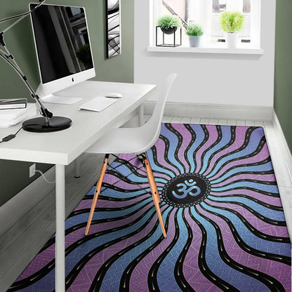 Psychedelic Om Print Area Rug