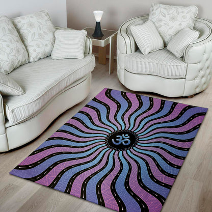 Psychedelic Om Print Area Rug