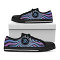 Psychedelic Om Print Black Low Top Sneakers