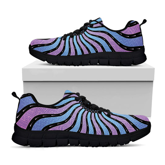 Psychedelic Om Print Black Sneakers