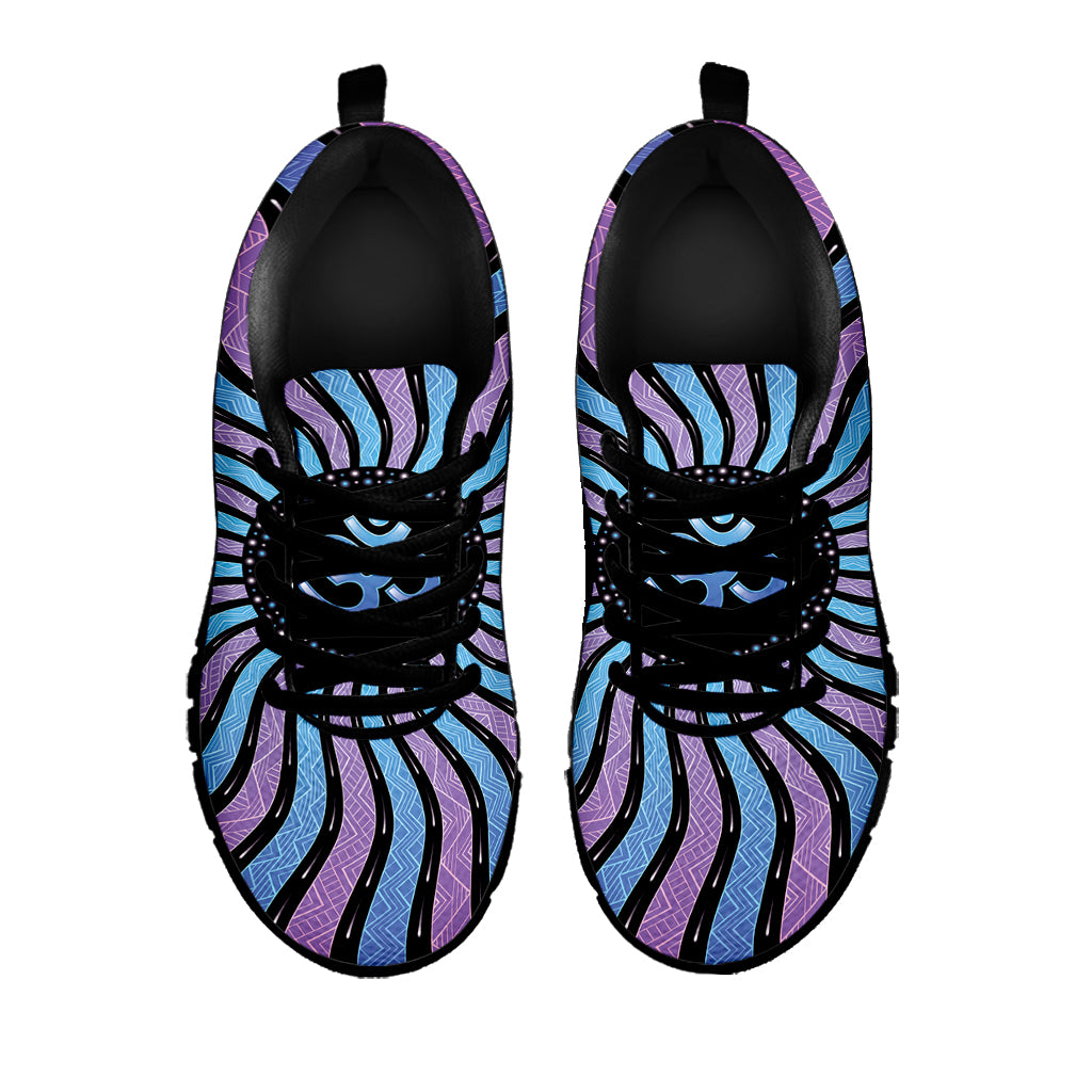 Psychedelic Om Print Black Sneakers