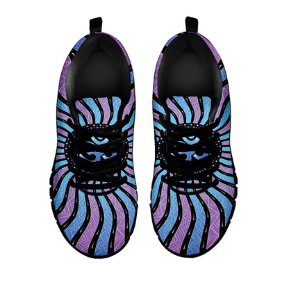 Psychedelic Om Print Black Sneakers