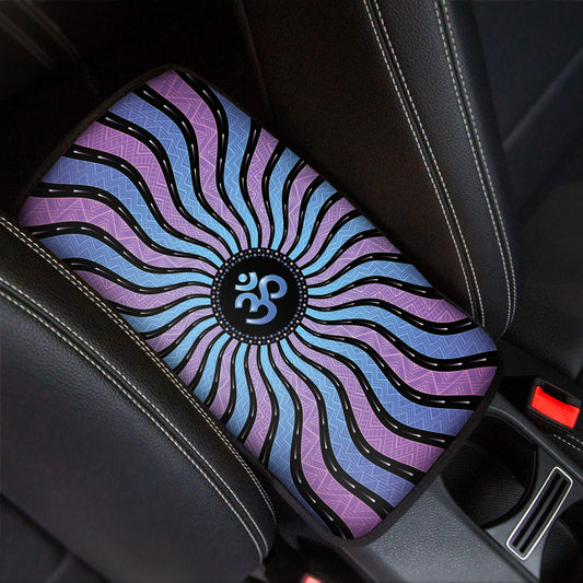 Psychedelic Om Print Car Center Console Cover