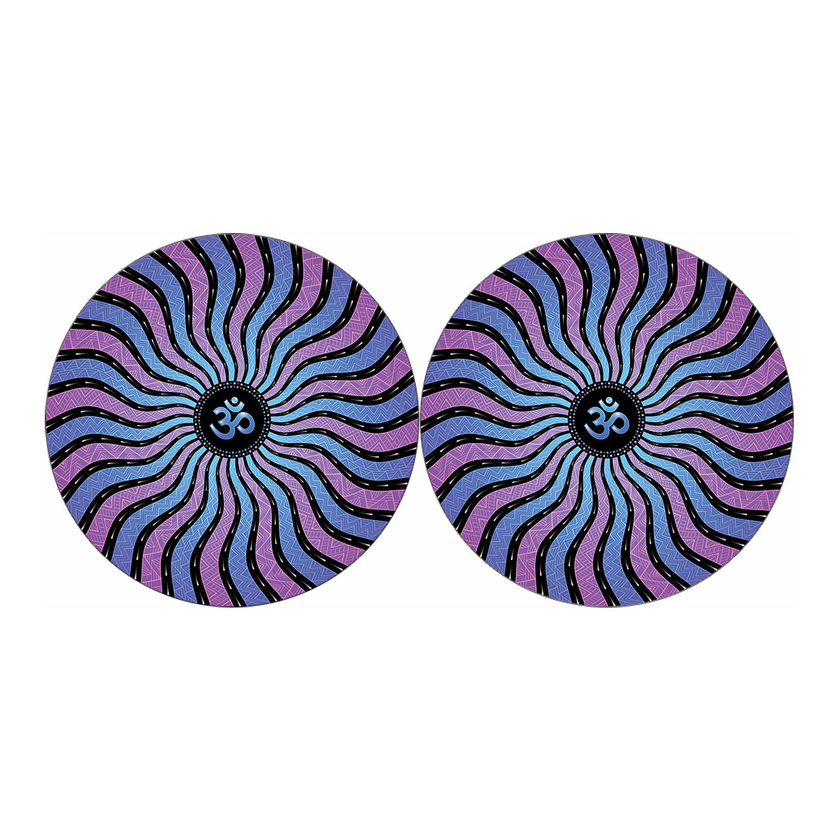 Psychedelic Om Print Car Coasters