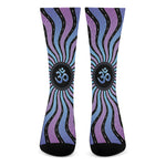 Psychedelic Om Print Crew Socks