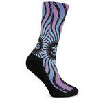 Psychedelic Om Print Crew Socks