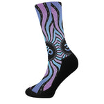 Psychedelic Om Print Crew Socks