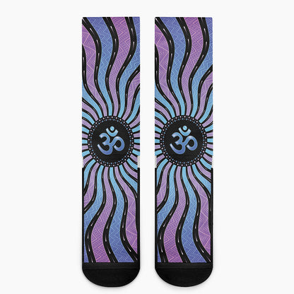 Psychedelic Om Print Crew Socks