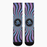 Psychedelic Om Print Crew Socks