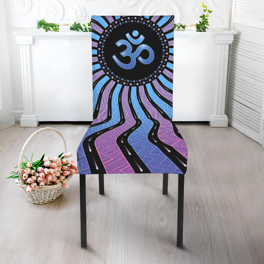 Psychedelic Om Print Dining Chair Slipcover