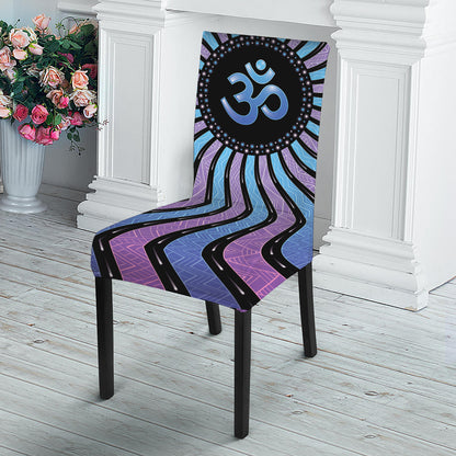 Psychedelic Om Print Dining Chair Slipcover