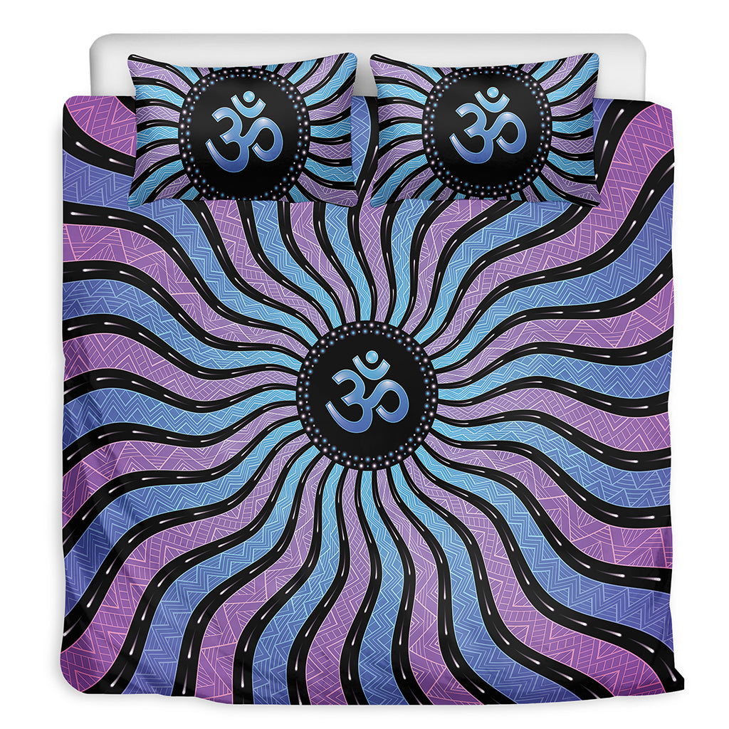 Psychedelic Om Print Duvet Cover Bedding Set