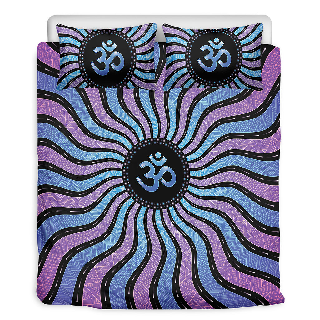 Psychedelic Om Print Duvet Cover Bedding Set