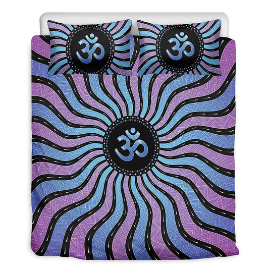 Psychedelic Om Print Duvet Cover Bedding Set