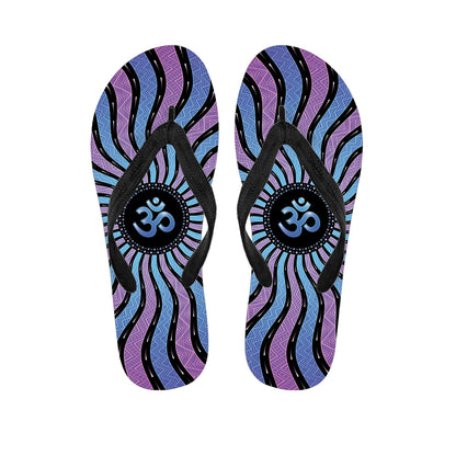Psychedelic Om Print Flip Flops