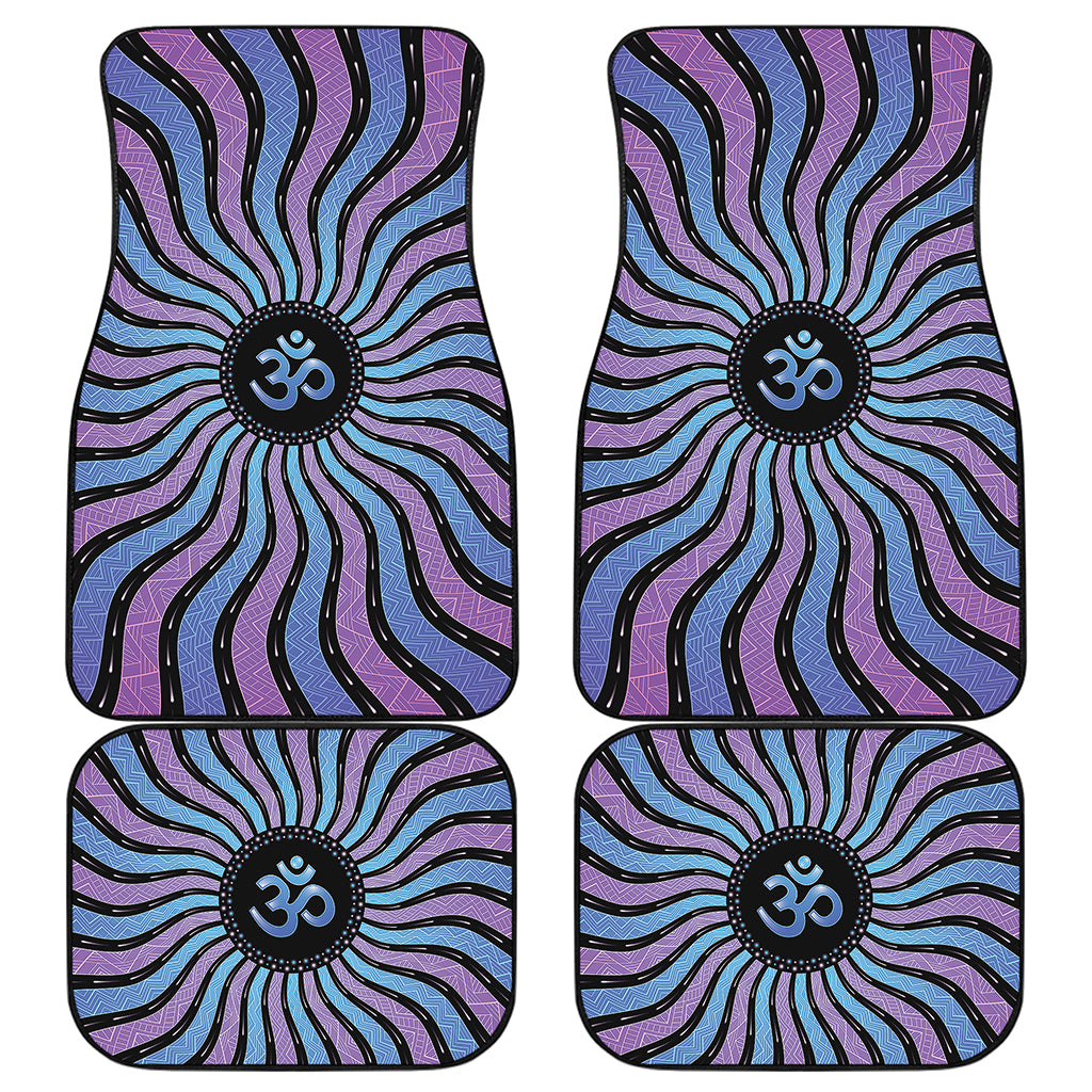 Psychedelic Om Print Front and Back Car Floor Mats