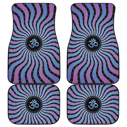 Psychedelic Om Print Front and Back Car Floor Mats