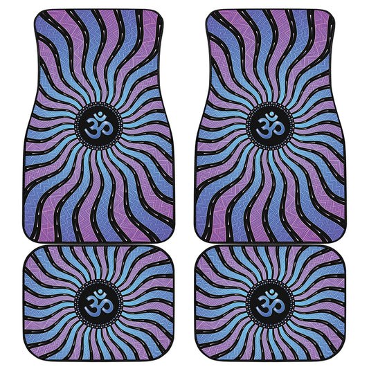 Psychedelic Om Print Front and Back Car Floor Mats