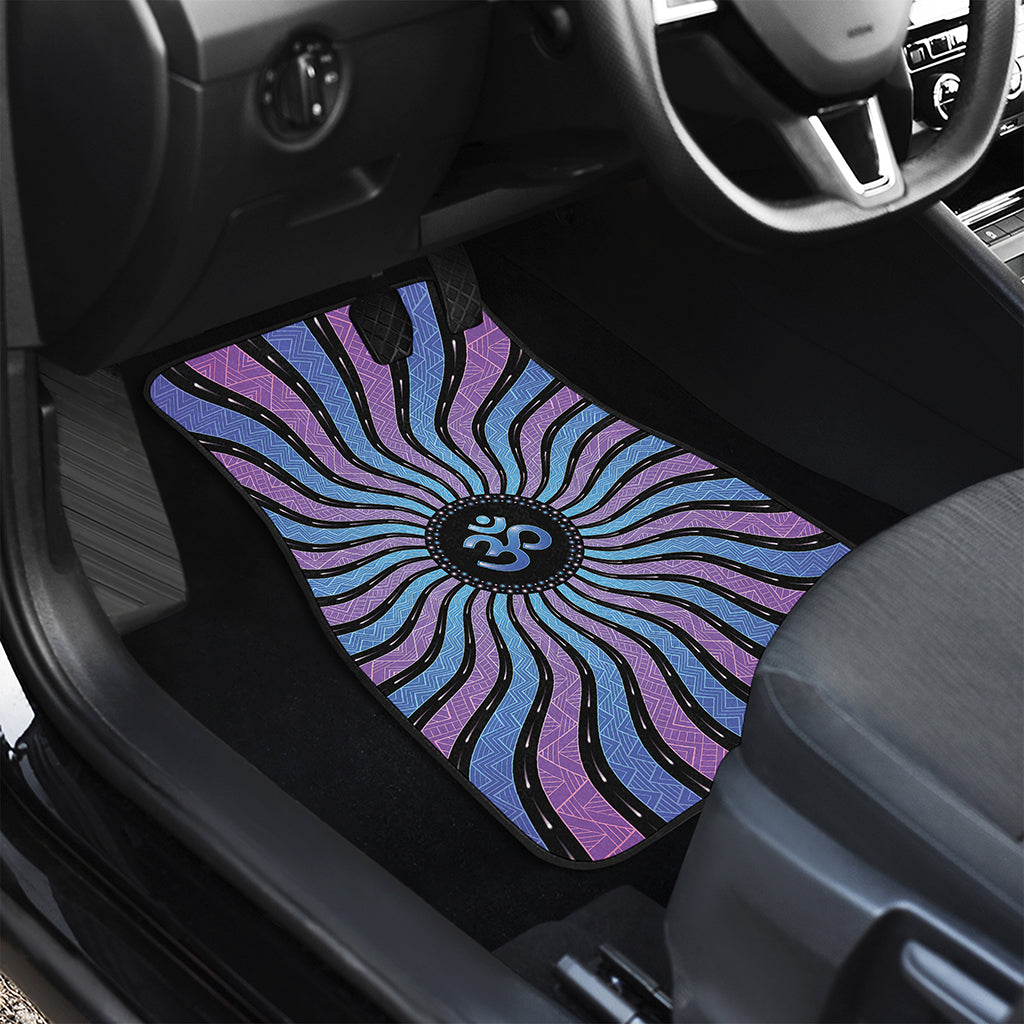 Psychedelic Om Print Front and Back Car Floor Mats