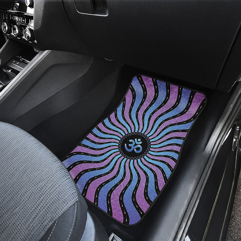 Psychedelic Om Print Front and Back Car Floor Mats