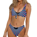 Psychedelic Om Print Front Bow Tie Bikini