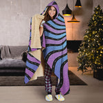 Psychedelic Om Print Hooded Blanket