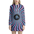 Psychedelic Om Print Pullover Hoodie Dress