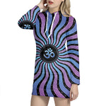 Psychedelic Om Print Hoodie Dress