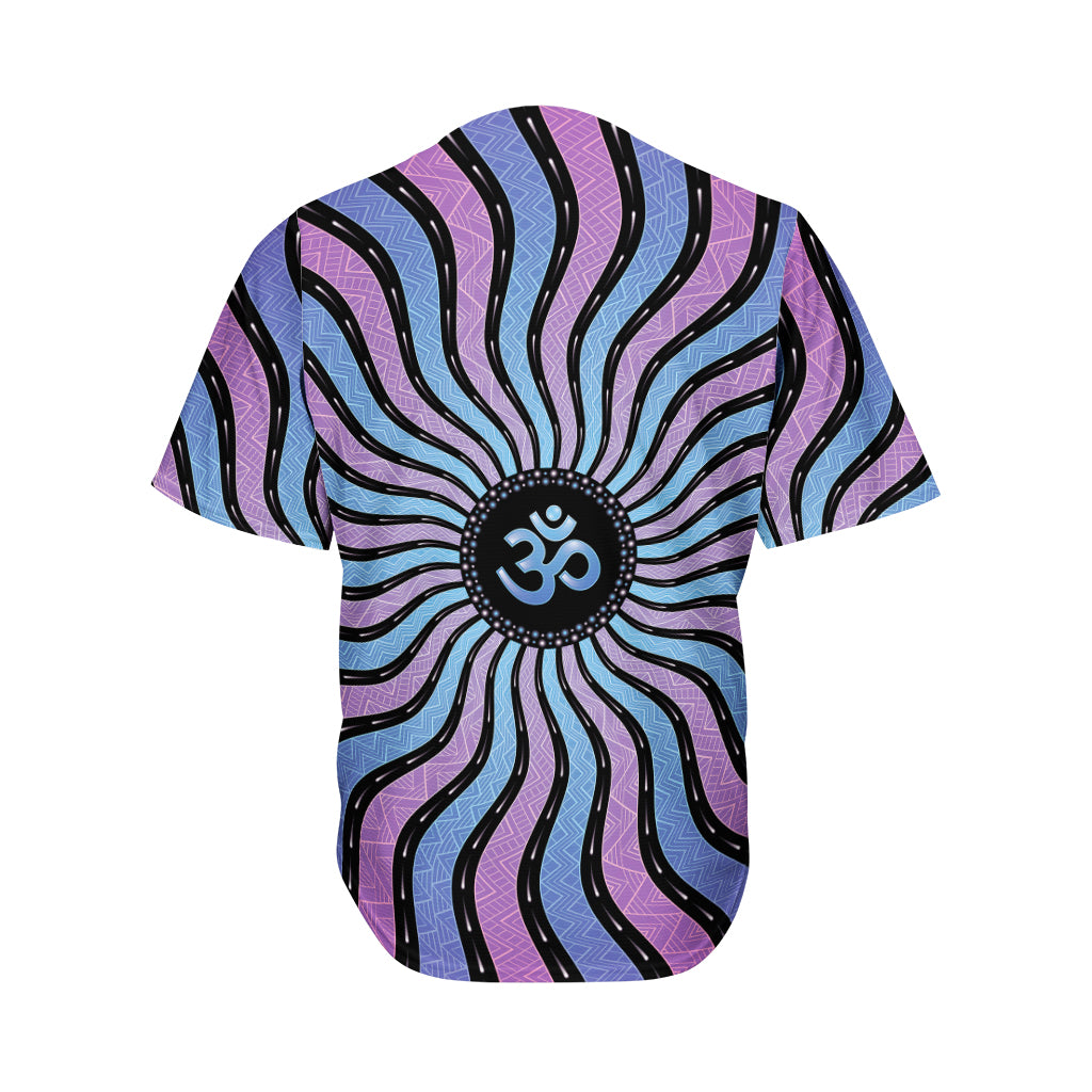 Psychedelic Om Print Men's Baseball Jersey