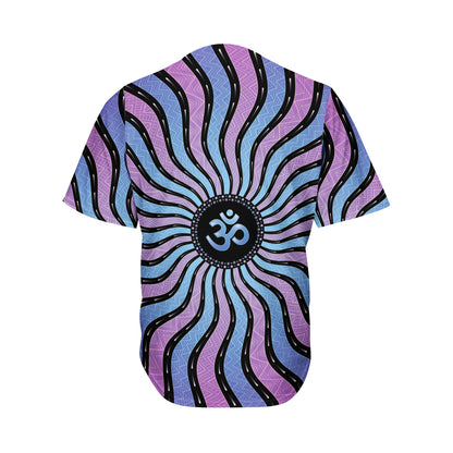 Psychedelic Om Print Men's Baseball Jersey
