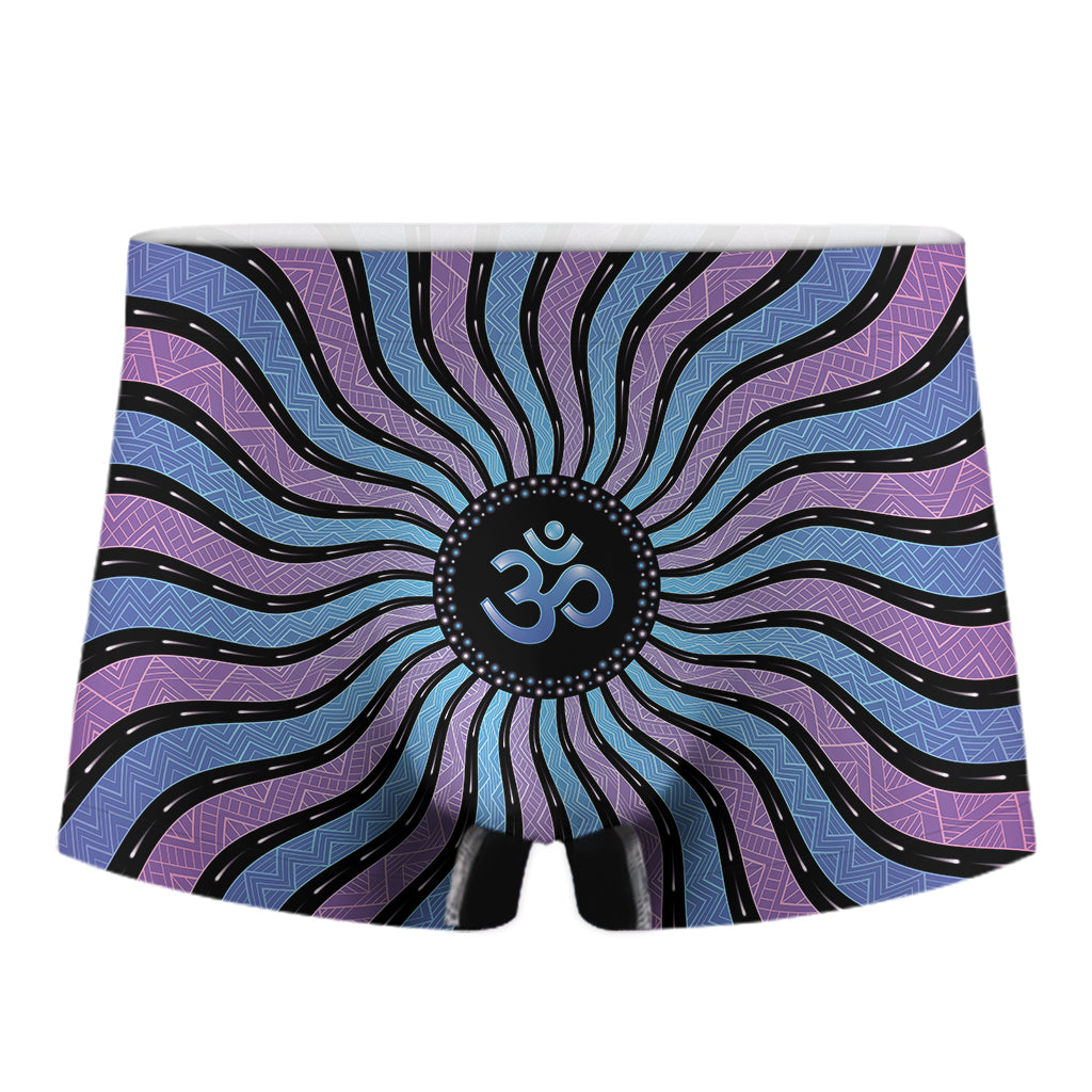 Psychedelic Om Print Men's Boxer Briefs