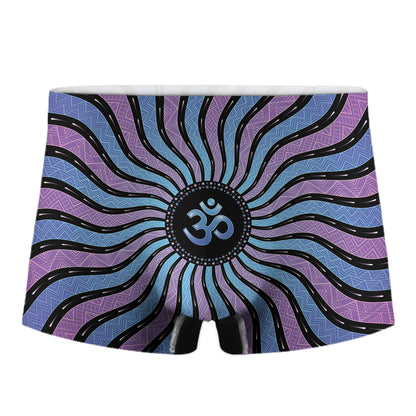 Psychedelic Om Print Men's Boxer Briefs